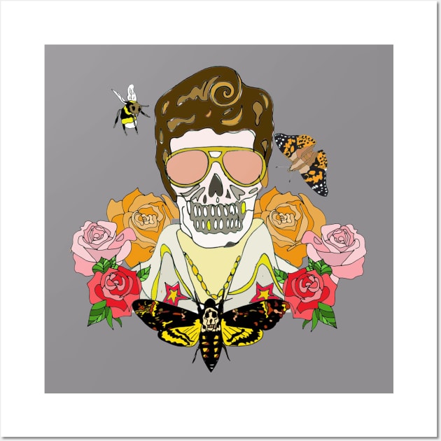 Skull and roses Wall Art by White B Gifts